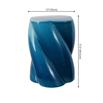 Yves Modern Minimalist Rope Twist Ceramic Indoor/Outdoor Garden Stool
